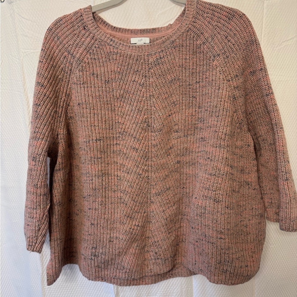 J. Jill Speckled Pink Crew Neck Sweater